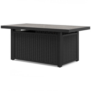 Fire Island Outdoor 58" Black Firepit Table - NEW — view 17