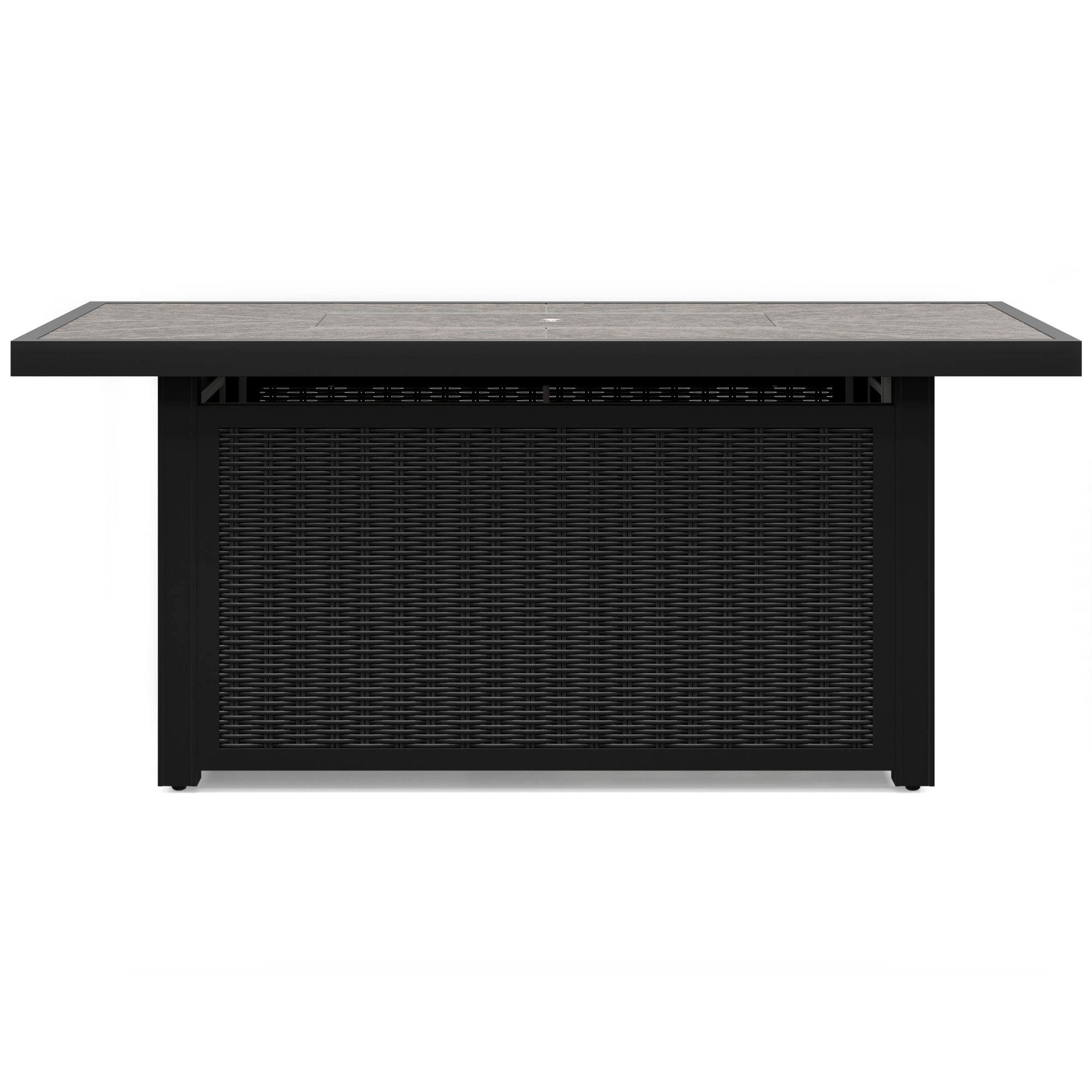 Fire Island Outdoor 58" Black Firepit Table - NEW