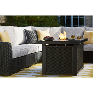 Fire Island Outdoor 58" Black Firepit Table - NEW — view 7