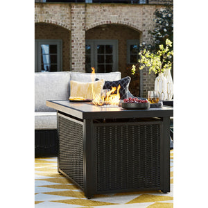Fire Island Outdoor 58" Black Firepit Table - NEW — view 8