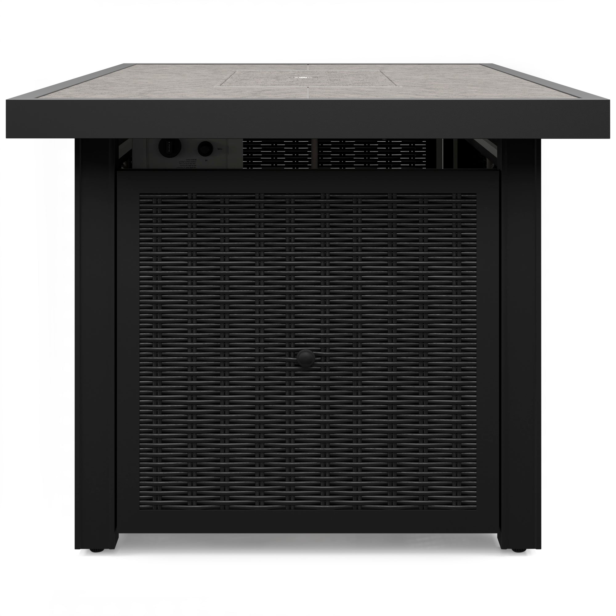 Fire Island Outdoor 58" Black Firepit Table - NEW
