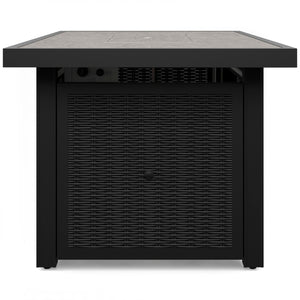 Fire Island Outdoor 58" Black Firepit Table - NEW — view 3