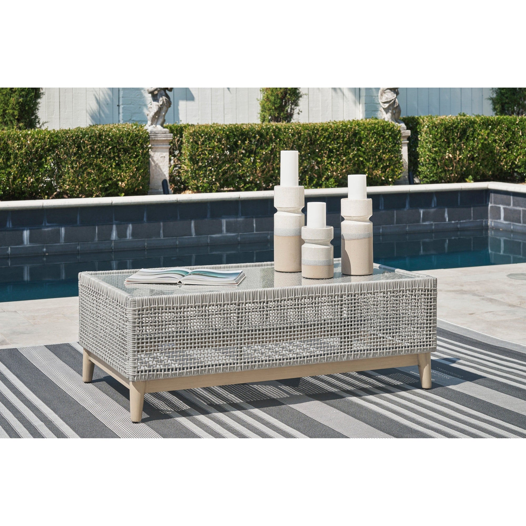 St Barts Outdoor Coffee Table Open Weave 48"