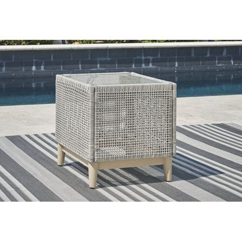 St Barts Open Weave 22" Square Side Table