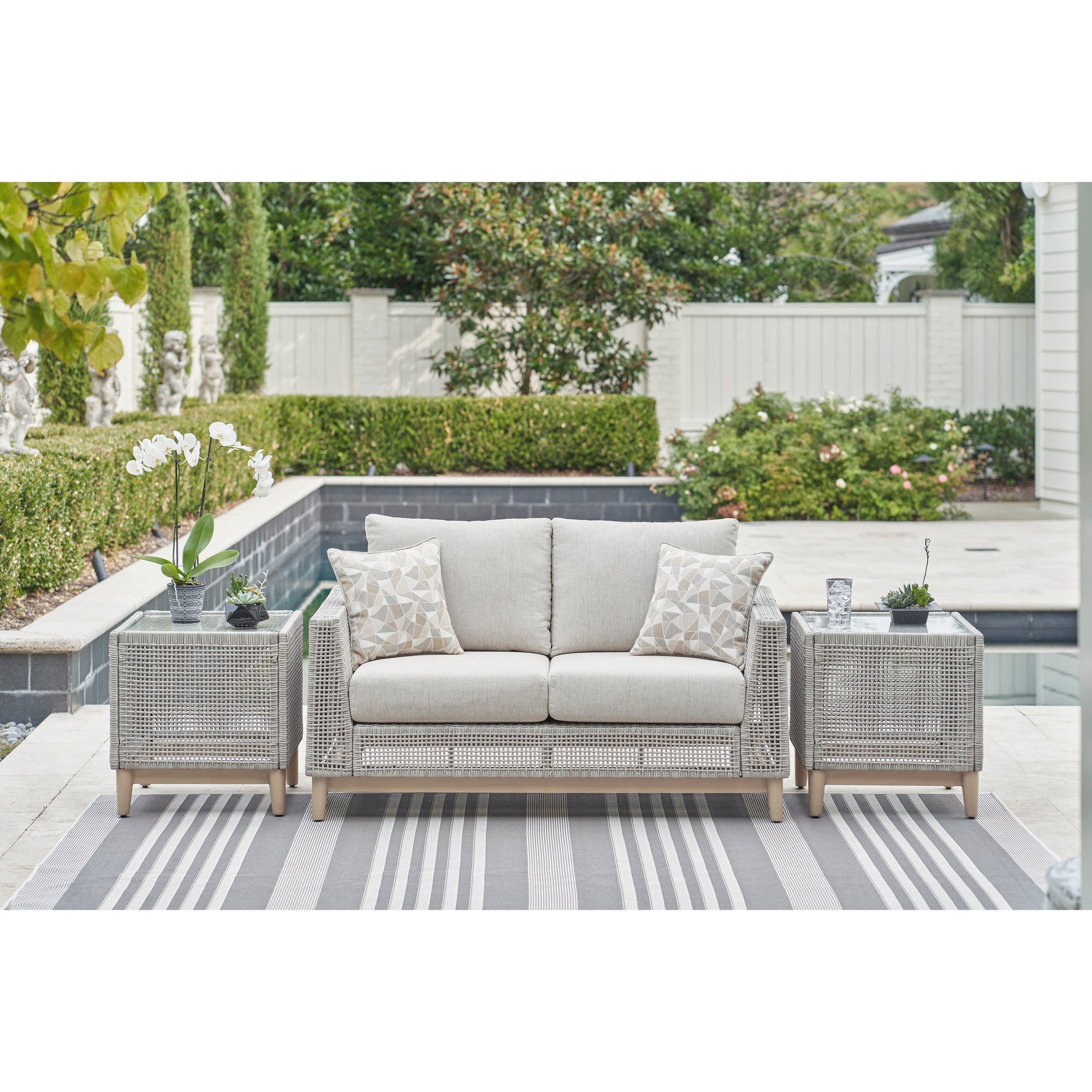 St Barts Open Weave 60" Love Seat