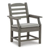 Poly Grey Outdoor Arm/Dining Chair With Cushion