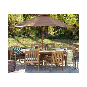 Harbour Teak Outdoor Dining Set (Teak Extendable Oval Table 71-95" with 6 Teak Tista Armchairs +FREE Cushions +FREE Cover +FREE Umbrella) — view 7