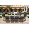 Rinjani Teak 94&quot; 9-Piece Outdoor Dining Set with 8 Yacht Folding Armchairs