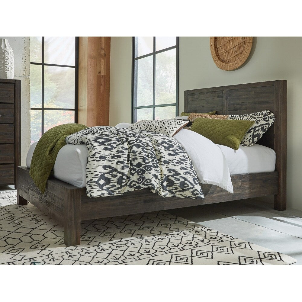 Savanna Coffee 4-Pc Bedroom Set (Queen or King Bed, Dresser, Nightstand, Mirror)