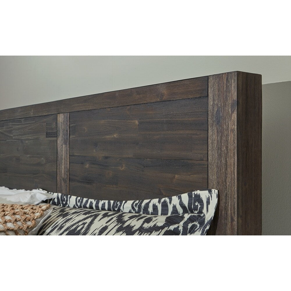 Savanna Coffee 4-Pc Bedroom Set (Queen or King Bed, Dresser, Nightstand, Mirror)