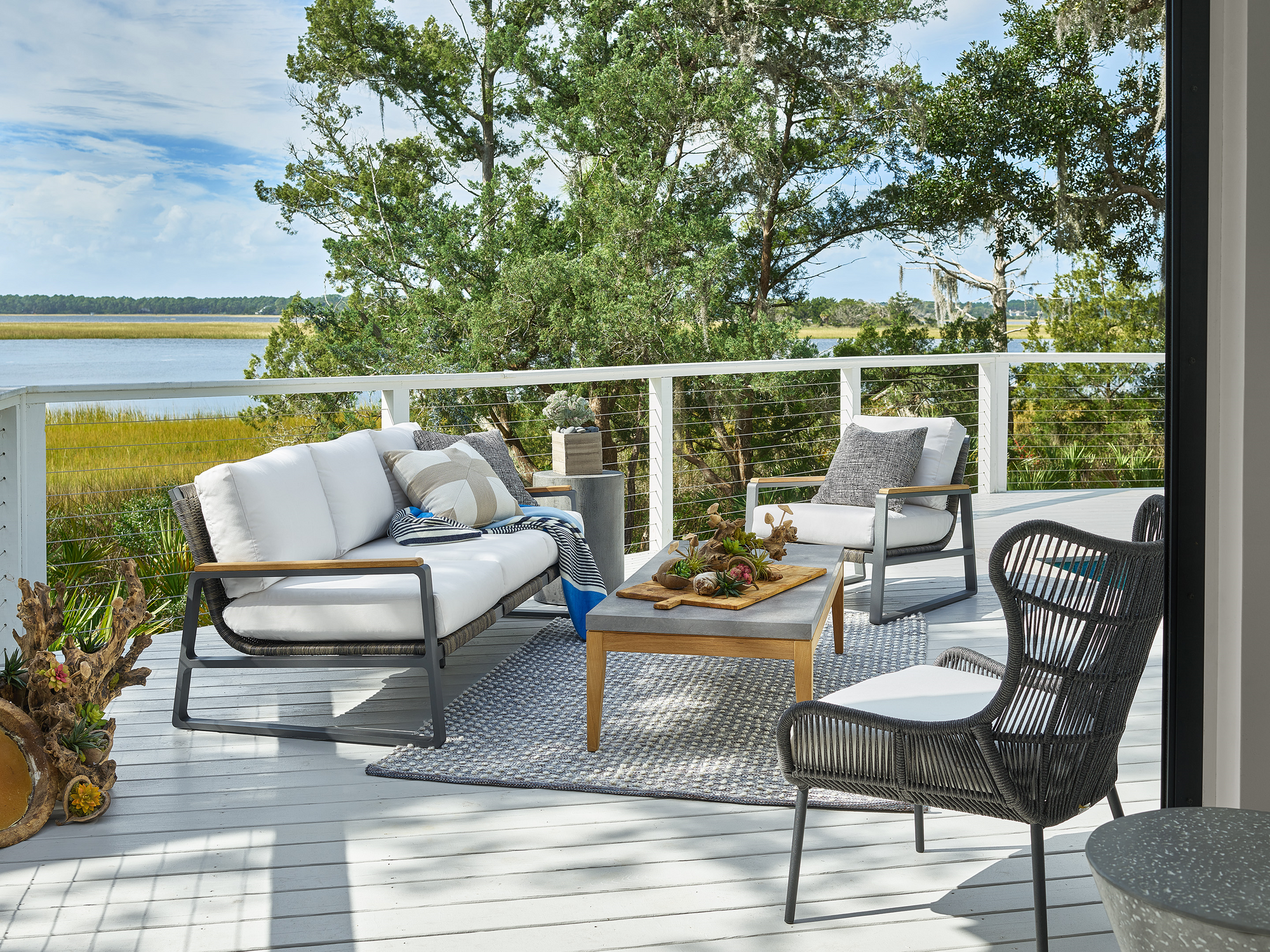 Universal Coastal Living San Clemente 3-Pc Outdoor Set (Sofa +2 Club Chairs)