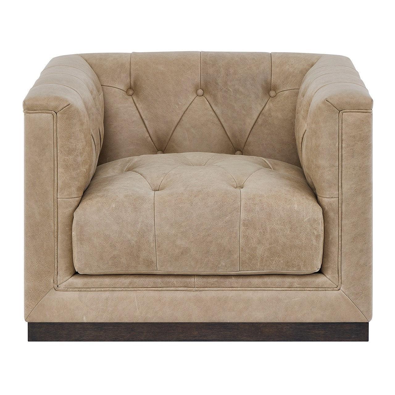 Universal Quinn Swivel Club Chair in Taupe, front view
