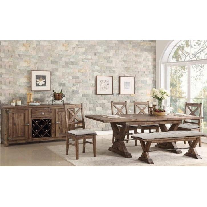 Rustic Extendable Dining Set with Butterfly Leaf (75-94")