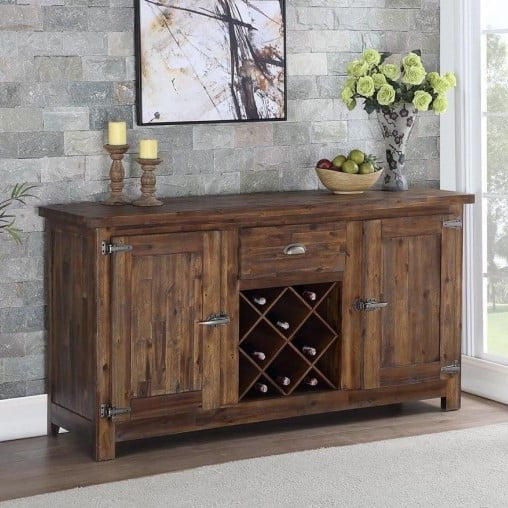 Rustic Extendable Dining Set with Butterfly Leaf (75-94")