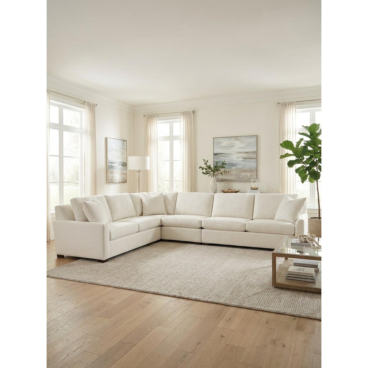 Universal Anna Ivory 4-Pc Sectional styled in a living room