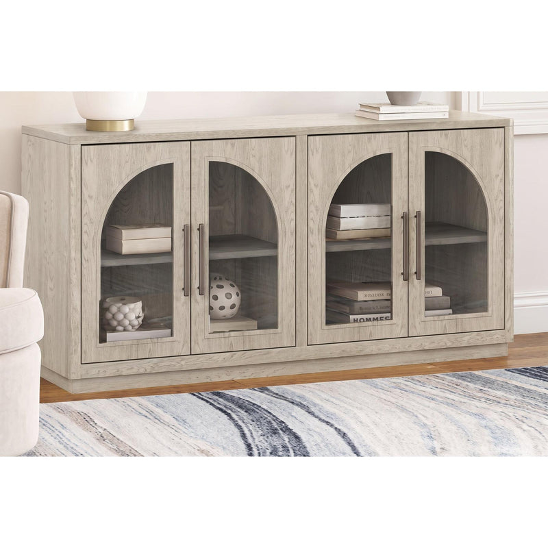 Beckett 70-inch four-door credenza in natural gray