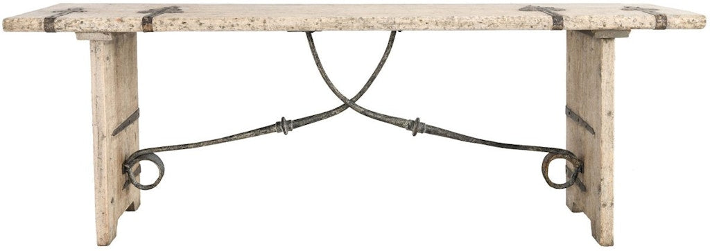 Handcrafted 93" Console Table w Iron Stretchers "Ballard"