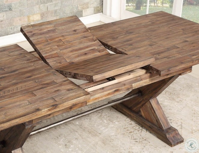 Rustic Extendable Dining Set with Butterfly Leaf (75-94")