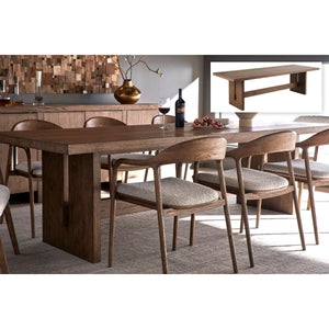 Universal Eden 108" Solid Oak Dining Table Set — Table + 8 Echo Arm Chairs — view 1