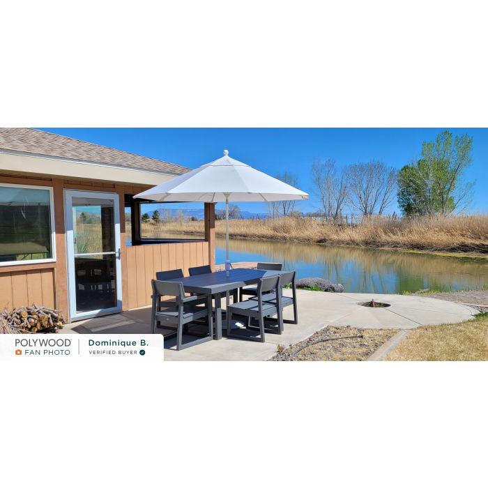 Polywood EDGE 7-Piece 78" Outdoor Dining Set Shown in Vintage Coffee - other colors available