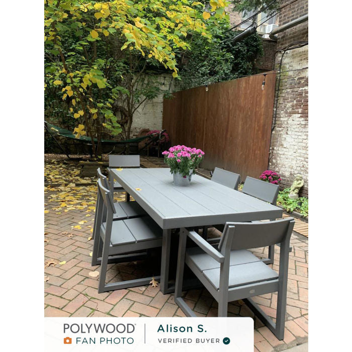 Polywood EDGE 7-Piece 78" Outdoor Dining Set Shown in Vintage Coffee - other colors available