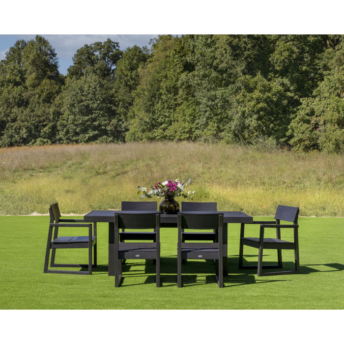 Polywood EDGE 7-Piece 78" Outdoor Dining Set Shown in Vintage Coffee - other colors available
