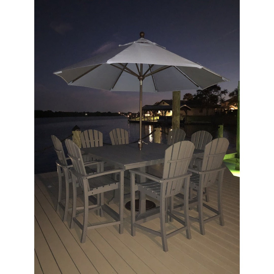 POLYWOOD Outdoor 59" Square Dining Table - Farmhouse or Nautical Trestle Style , Counter or Dining Height Table