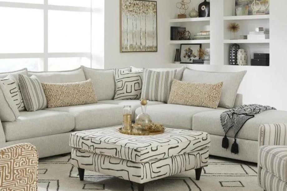 Flange Pewter Modular 5-Pc Sectional