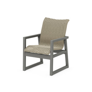 Polywood EDGE Woven Dining Arm Chair - Two-Tone — view 1