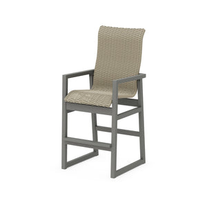 Polywood EDGE Woven High-Back Bar Arm Chair - Two-Tone — view 2