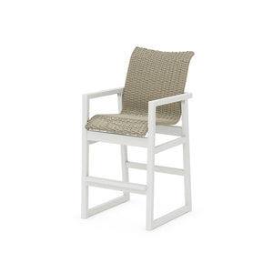 Polywood EDGE Woven Bar Arm Chair - Two-Tone — view 1
