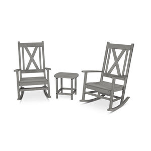 Polywood Braxton 3-Piece Porch Rocking Chair Set - Select Two-Tone — view 1