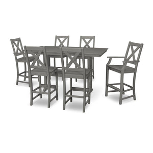 Polywood Braxton 7-Piece Farmhouse Trestle Bar Set - Select Two-Tone — view 1