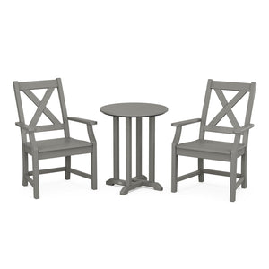 Polywood Braxton 3-Piece Round Bistro Dining Set - Select Two-Tone — view 1