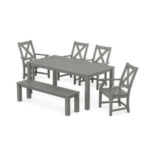 Polywood Braxton 6-Piece Parsons Dining Set with Bench - Select Two-Tone — view 1