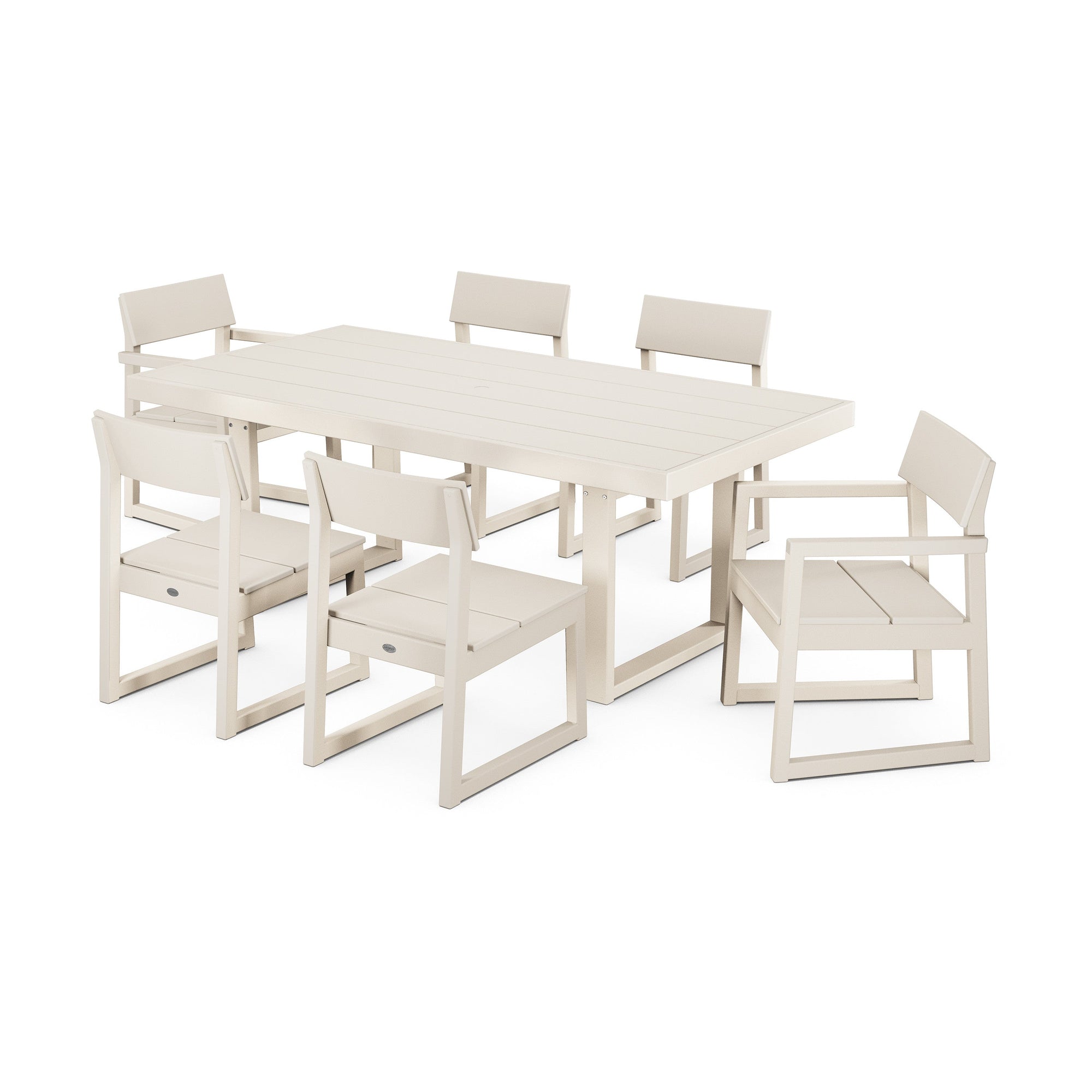 Polywood EDGE 7-Piece Dining Set — Sand
