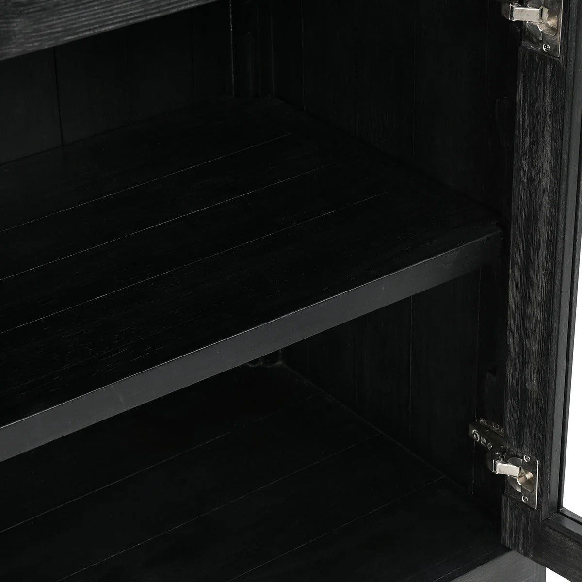 Aged Black Reclaimed Oak 4-Door Cabinet 84"
