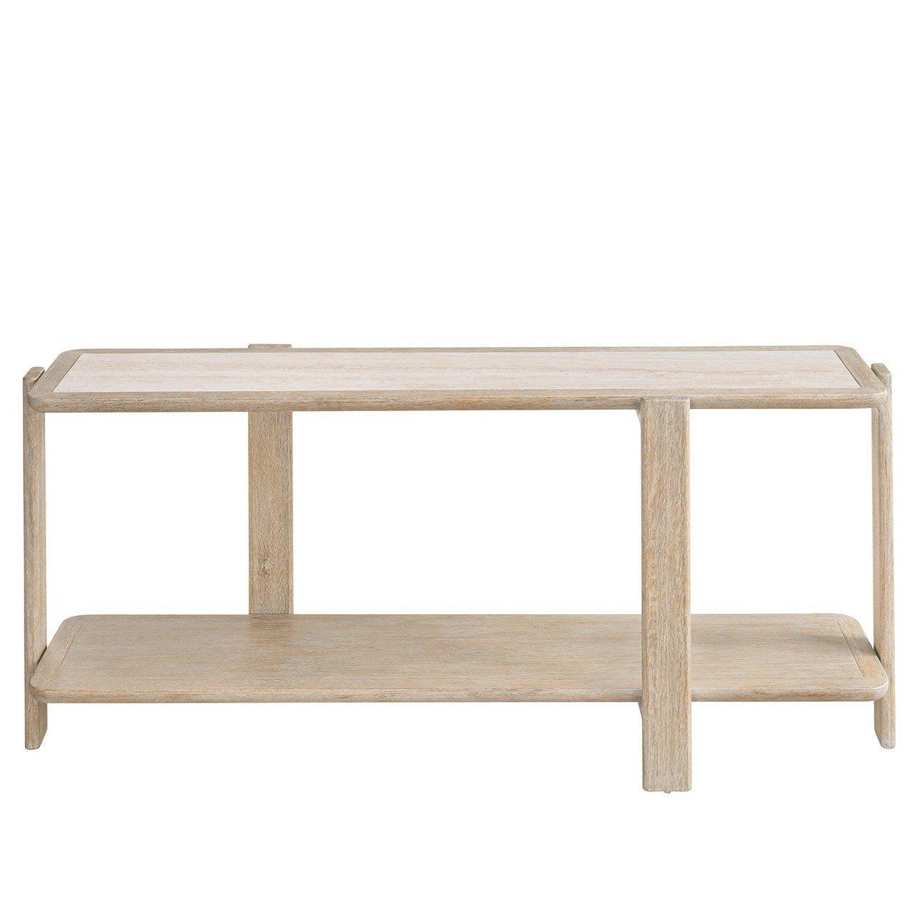 Modern Sand 74" Console Table w/Travertine Marble Top