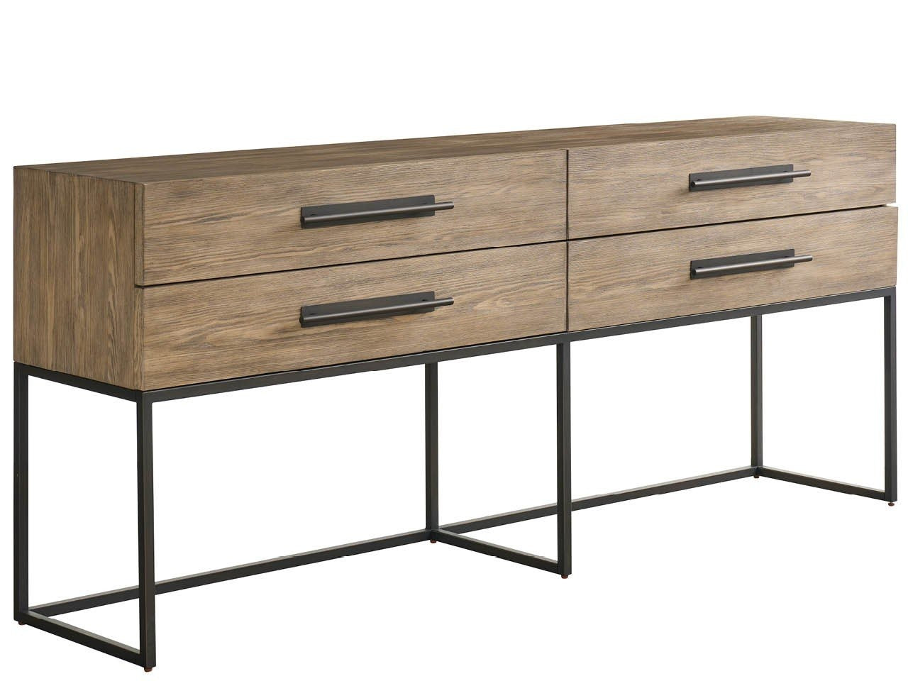 Dwell Latte Metal Base Console 76"