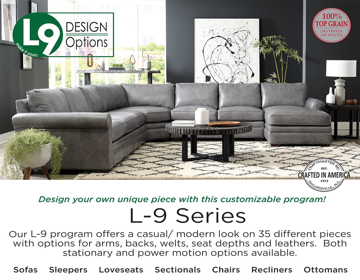 Craftmaster Customizable Leather L-9 Sectional