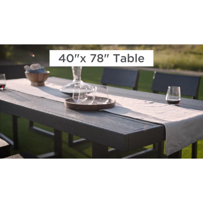 Polywood EDGE 7-Piece 78" Outdoor Dining Set Shown in Vintage Coffee - other colors available