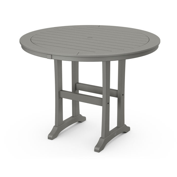 POLYWOOD 48" Round Outdoor Table - NAUTICAL Style Dining, Counter or Bar Height