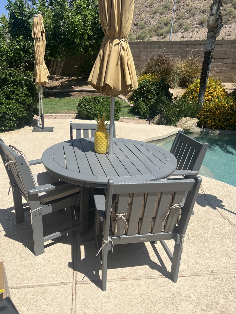 POLYWOOD 48" Round Outdoor Table - NAUTICAL Style Dining, Counter or Bar Height