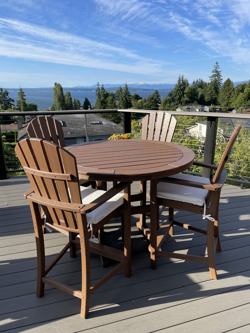 POLYWOOD 48" Round Outdoor Table - NAUTICAL Style Dining, Counter or Bar Height