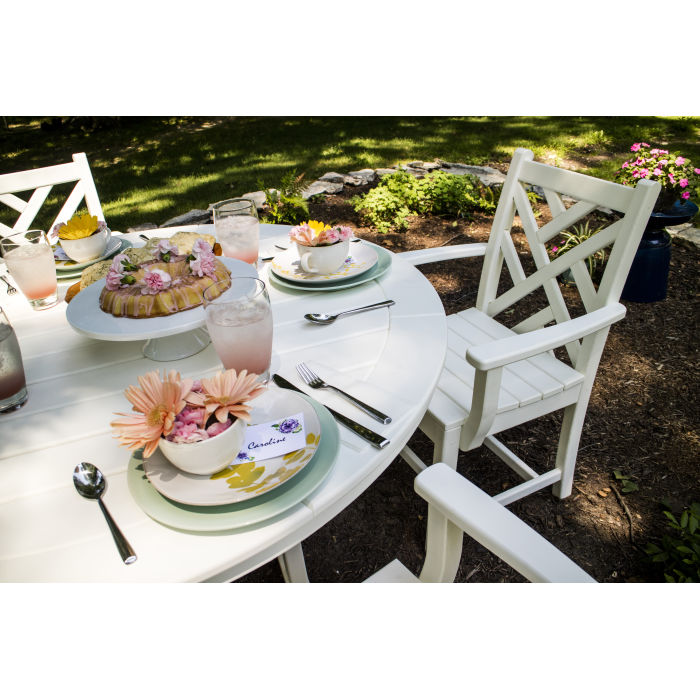 POLYWOOD 48" Round Outdoor Table - NAUTICAL Style Dining, Counter or Bar Height