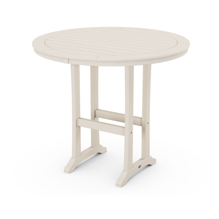 POLYWOOD 48" Round Outdoor Table - NAUTICAL Style Dining, Counter or Bar Height
