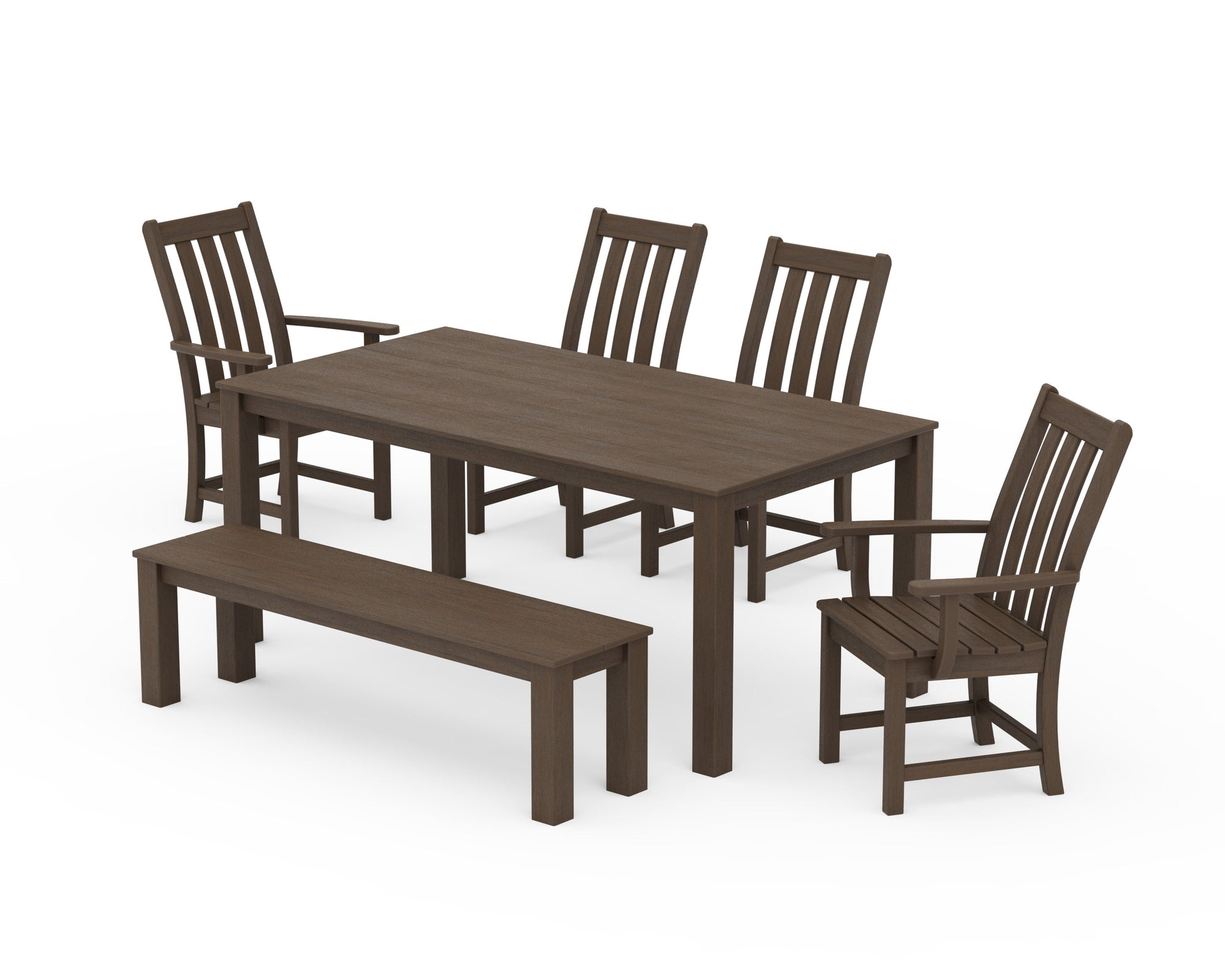 Vineyard 6-Piece Parsons Dining Set with Bench