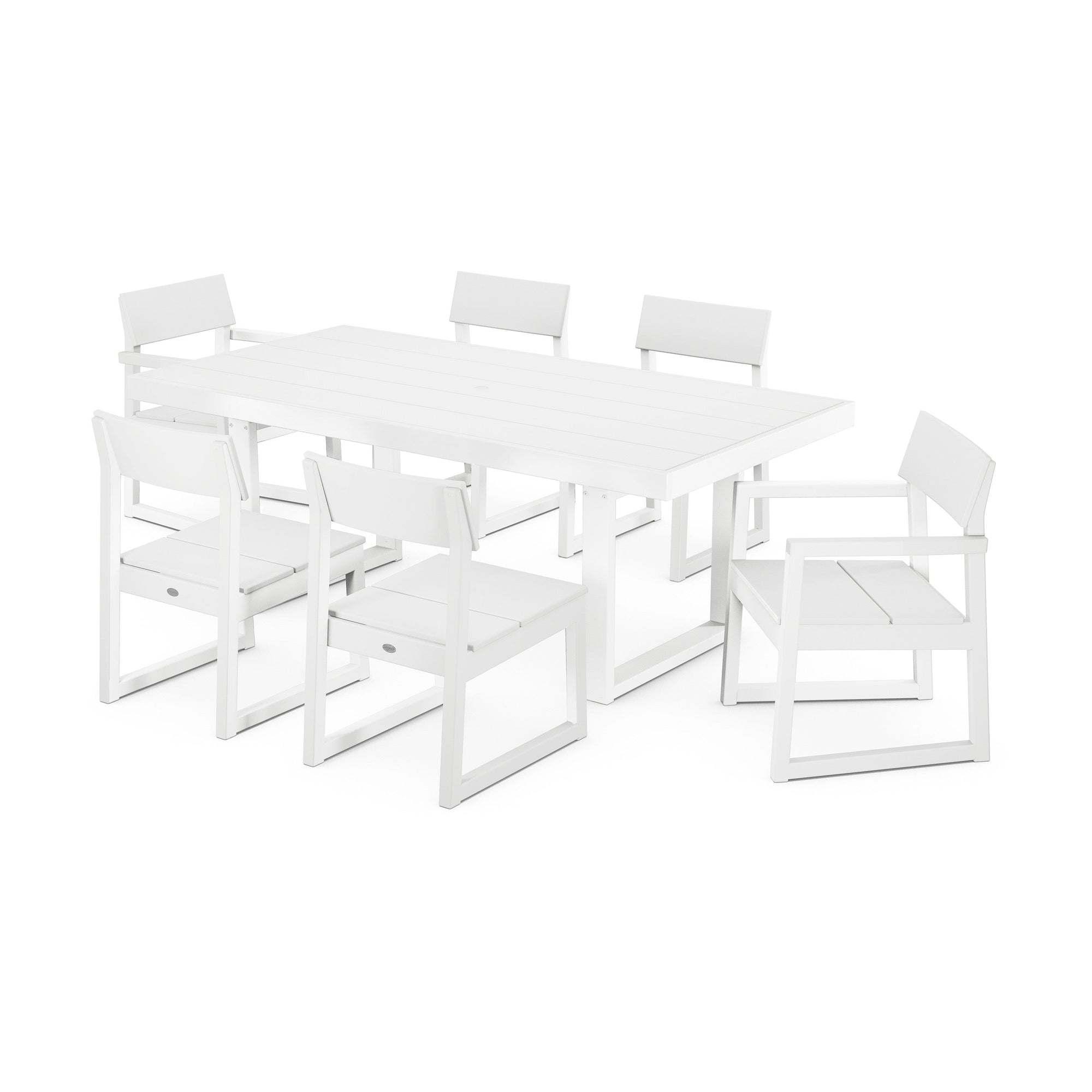 Polywood EDGE 7-Piece Dining Set — White