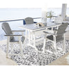 Poly Outdoor Grey &amp; White Two-Tone 72&quot;Counter Height 5pc Dining Set