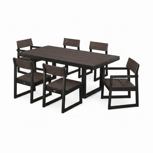 Polywood EDGE Two-Tone 7-Piece Dining Set — Black / Driftwood two-tone — view 2